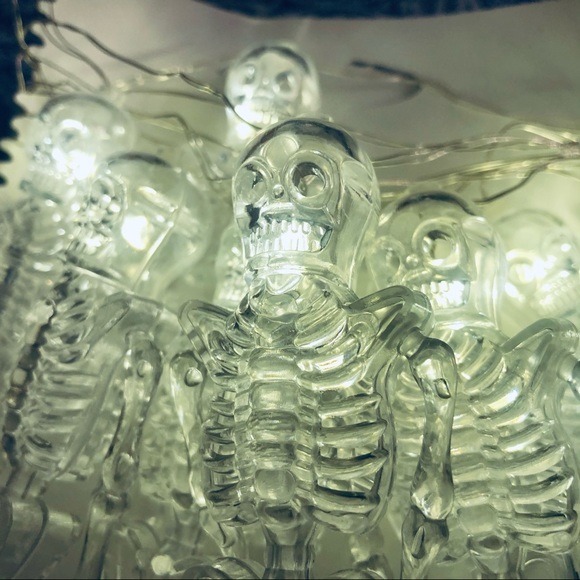 Pier 1 Halloween Skeleton Glimmer Strings Lights 10’ 7 in 1 Function Glam - Picture 4 of 15